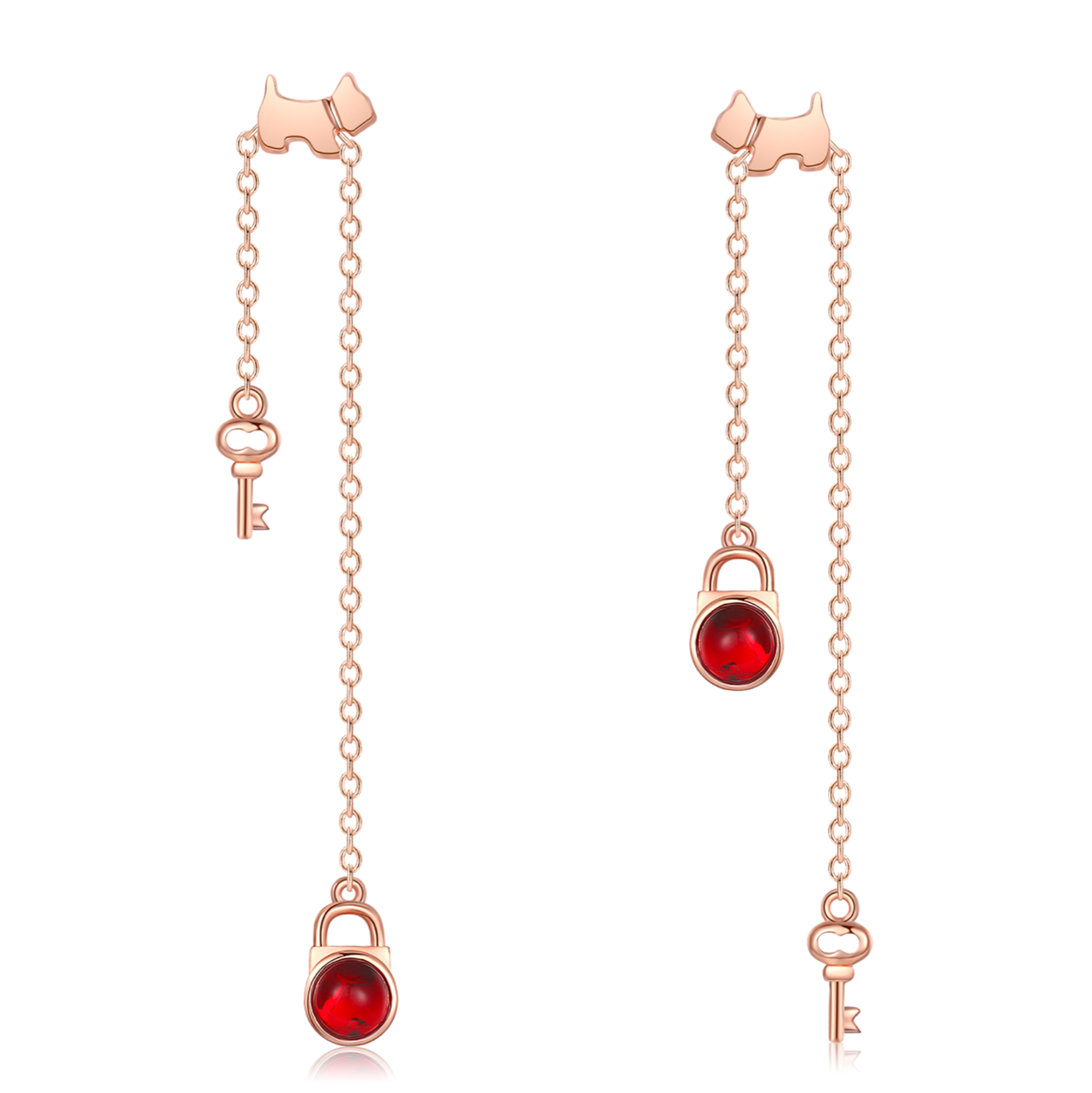 Agatha 鑰匙鎖扣不對稱耳釘 HK$580